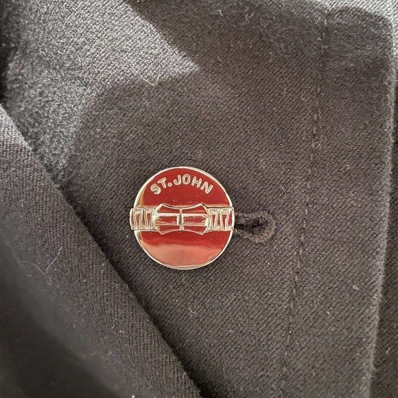 St John Sport Jacket Size Small Black Pea Coat Double Breasted Designer… - Picture 5 of 11